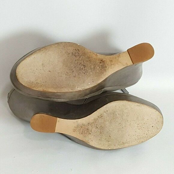 Alexandre Birman Leather Ankle Boot Gray Wedge Heel Zipper Sz 7.5 - Picture 7 of 8